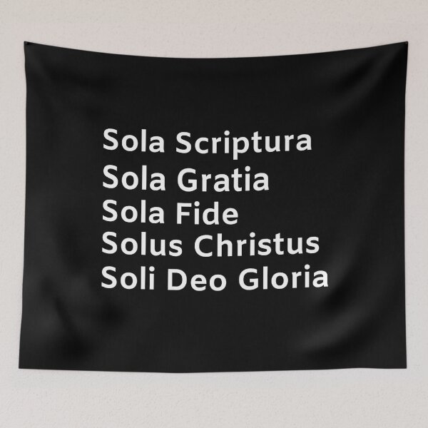 Item preview, Five Solas Tshirt 5 Solas Protestant Christian Tshirt Reformation Day Shirt designed and sold by Zoe White.