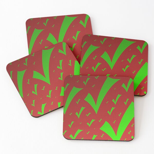 Item preview, Green Tick of Approval - Red Background with Green Check Mark Pattern designed and sold by Karen McFarland.