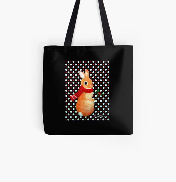 my favorite scarf (2010) Rabbit / Bunny Art All Over Print Tote Bag