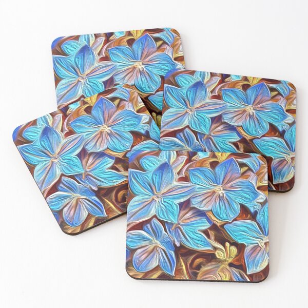 Item preview, Blue Floral Modern Painting by patjila designed and sold by patjila.