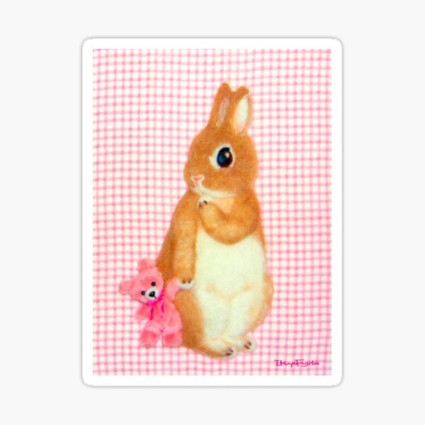 with my tiny friend (2013) Rabbit / Bunny Art Sticker