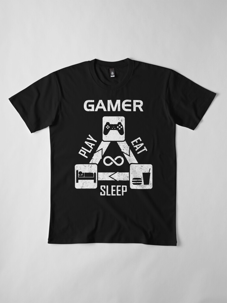 Alternate view of Gamer - Eating Sleeping Play Premium T-Shirt