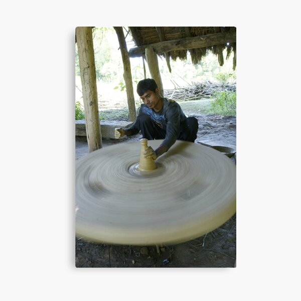 Nepalese potter in Bardia Impression sur toile