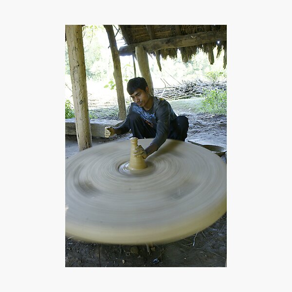 Nepalese potter in Bardia Photographic Print