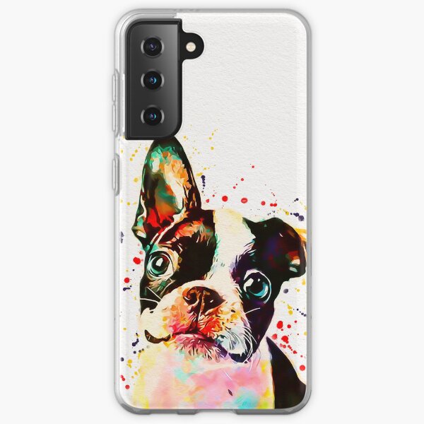 Boston Terrier Watercolor Samsung Galaxy Soft Case