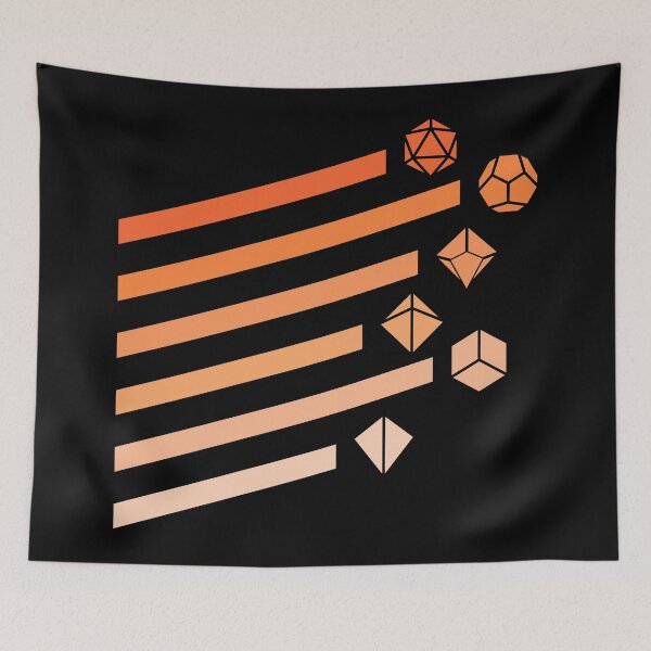 Item preview, Orange Polyhedral Dice Set Vintage Ray Tabletop Player RPG Addict designed and sold by pixeptional.