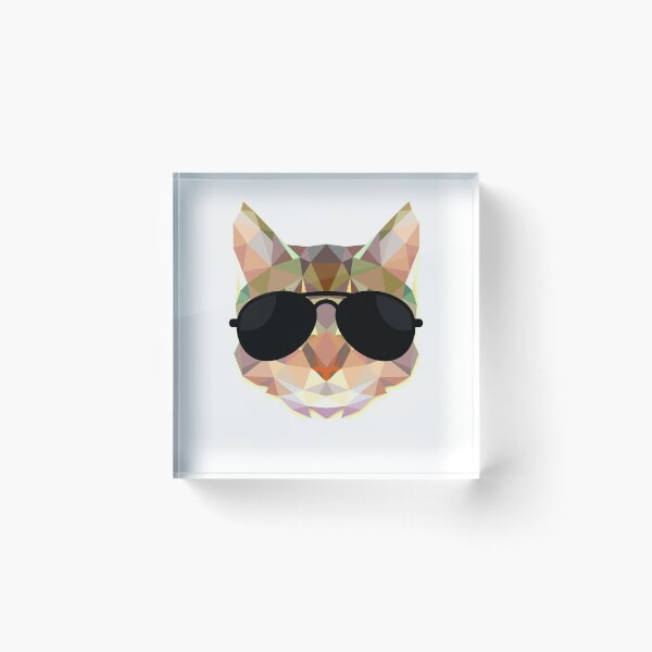 Item preview, Polygonal CAT aviator sunglasses triangle triangular animal print geometric art designed and sold by HEJAshirts.