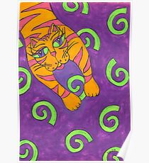 Leaping cat Poster