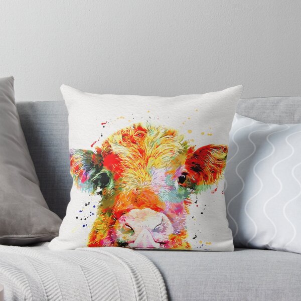 Vista previa del artículo con la obra «Arte de la acuarela de la vaca del bebé», diseñado y vendido por mugdesignstudio.