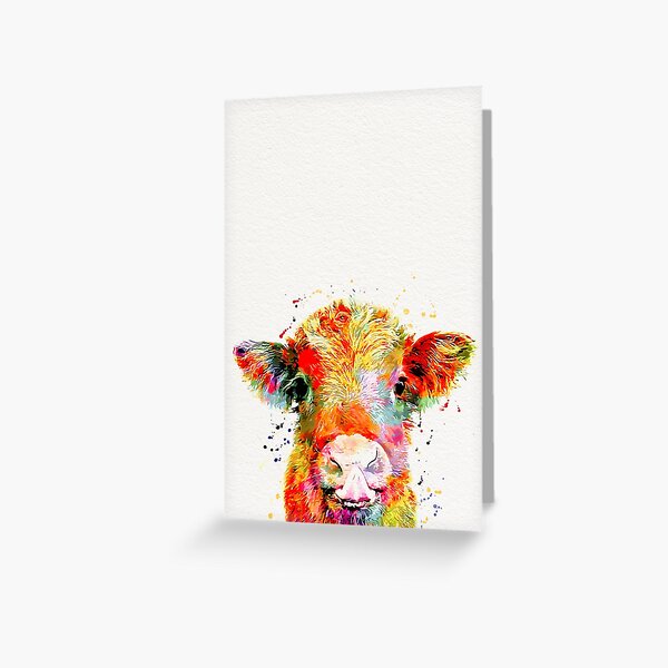 Download Baby Cow Greeting Cards Redbubble