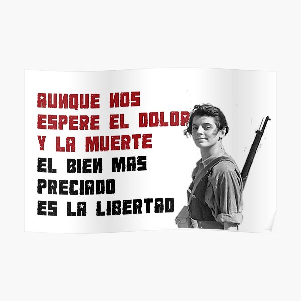 Miliciana anarquista e himno de la CNT. Póster