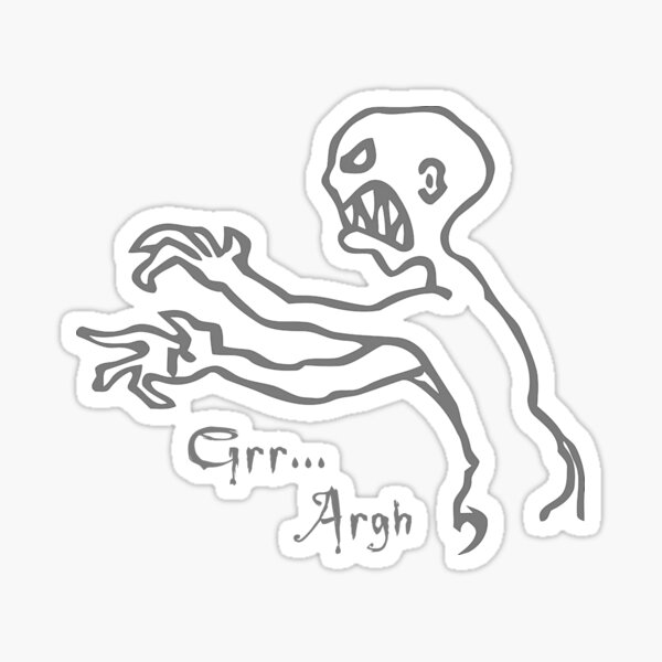 Item preview, Grr Argh, Monster, Buffy the Vampire Slayer, Mutant Enemy, 90s, BTVS, Zombie, Joss Whedon, Angel, Buffering, Pop Culture, Zombie designed and sold by Sophie Curtis.