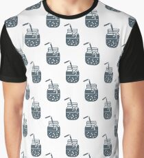 Seamless pattern with smoothie in jars and tubes. Graphic T-Shirt