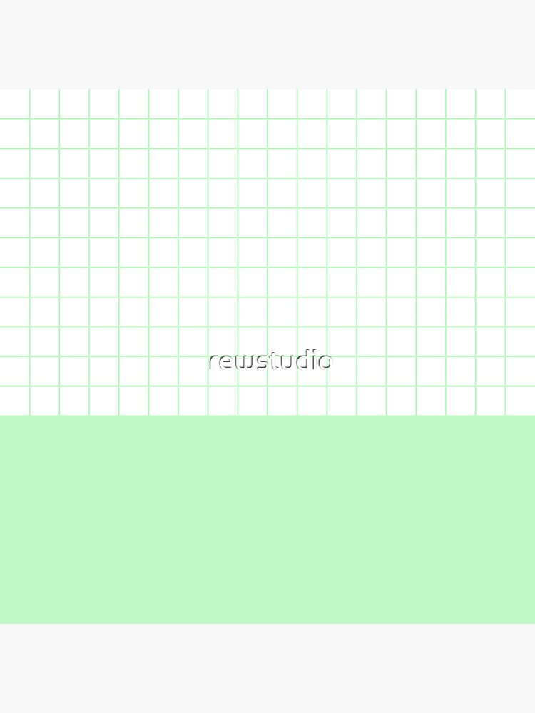 "Mint Green Grid On White Above Mint Green" Sticker by rewstudio