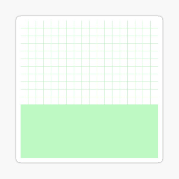 "Mint Green Grid On White Above Mint Green" Sticker by rewstudio