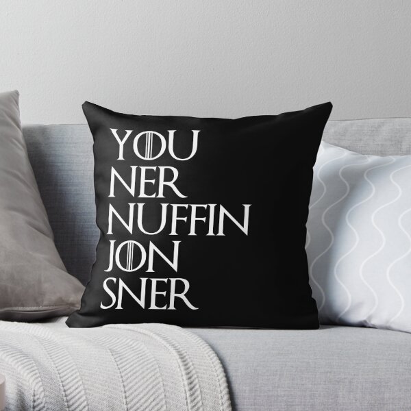 jon snow ners nuffin Throw Pillow
