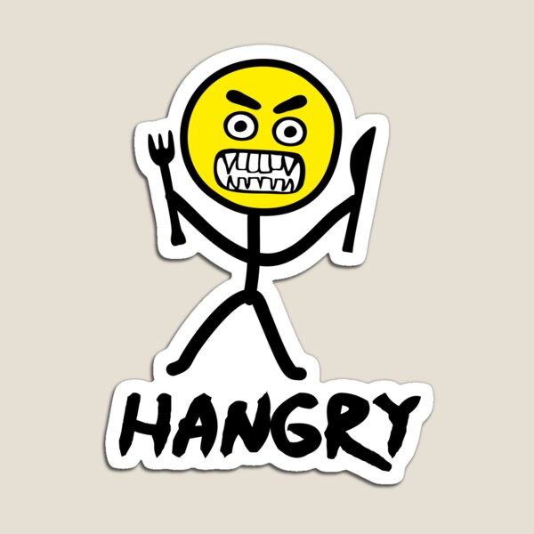 Item preview, Hangry emoji stickfigure designed and sold by claudiasartwork.
