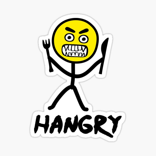 Item preview, Hangry emoji stickfigure designed and sold by claudiasartwork.