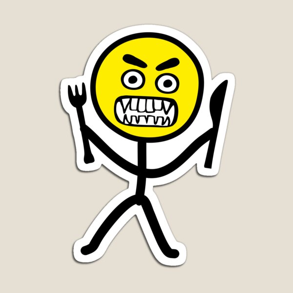 Item preview, Hangry emoji stickfigure designed and sold by claudiasartwork.