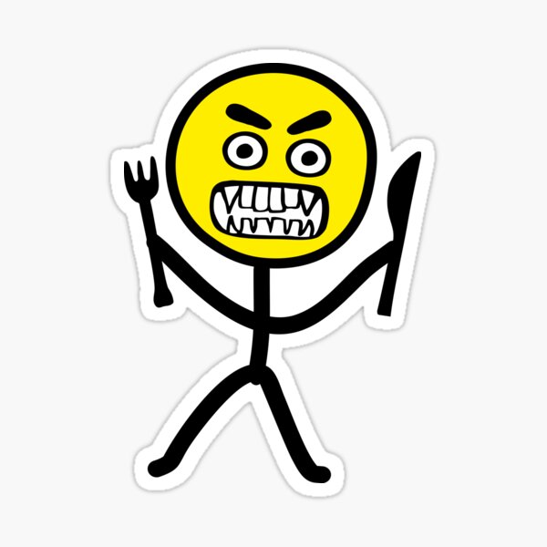 Item preview, Hangry emoji stickfigure designed and sold by claudiasartwork.