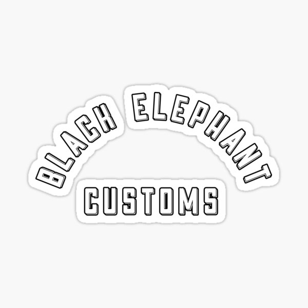 Black Elephant Customs Tee Sticker