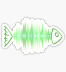 Music Fish Pulse Rate Frequency Dance House Techno Wave Sticker