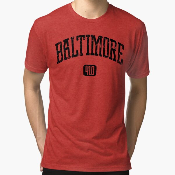 Baltimore 410 (Orange Print) Essential T-Shirt for Sale by smashtransit