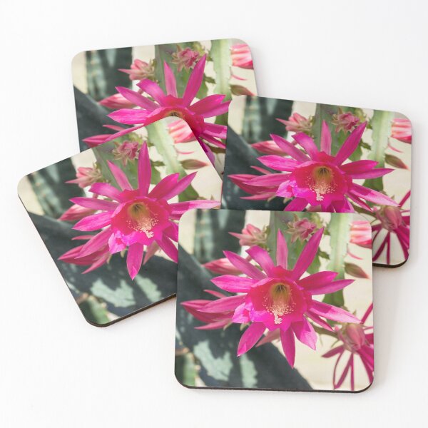 Item preview, Bold Christmas Beauty - Orchid Cactus Blooms in Juicy Pink designed and sold by Georgia Mizuleva.