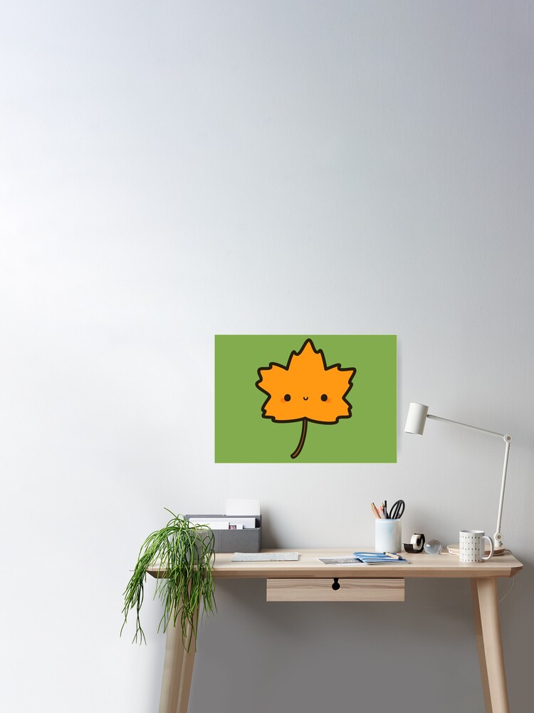 Cute autumn leaf Poster for Sale by peppermintpopuk