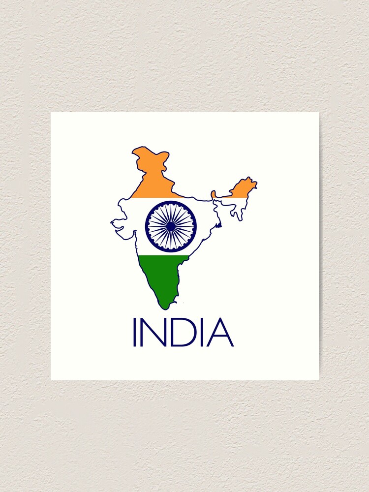 Map india flag color line icon Royalty Free Vector Image