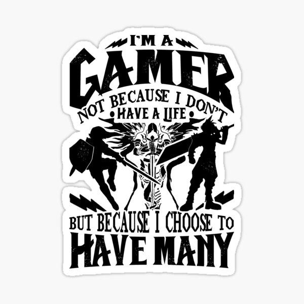 I'm A Gamer. Not Because I Don't Have A Life, But Because I Choose To Have Many T-shirt Sticker