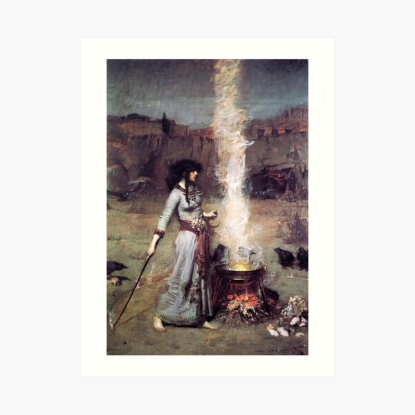 The Magic Circle. Witchcraft. John William Waterhouse. Art Print