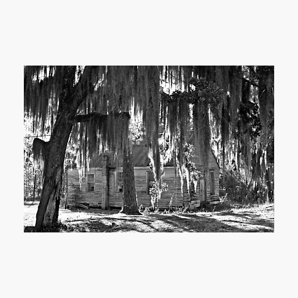Old Church House In Black And White Photographic Print