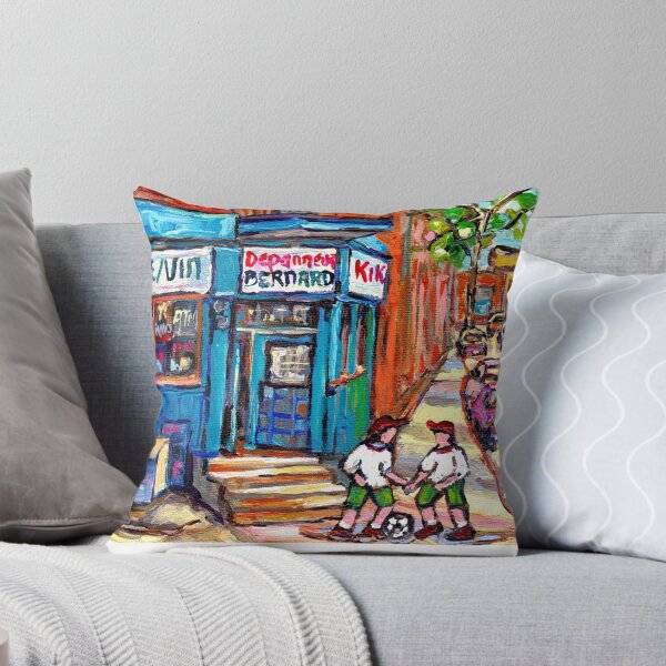 Item preview, PAINTINGS OF KIDS PLAYING SOCCER NEAR MONTREAL DEPANNEUR BERNARD AND JEANNE MANCE designed and sold by Carole  Spandau.
