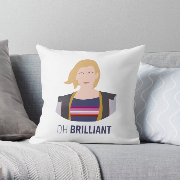 13th Doctor - Oh Brilliant - Lesbian Pride Throw Pillow