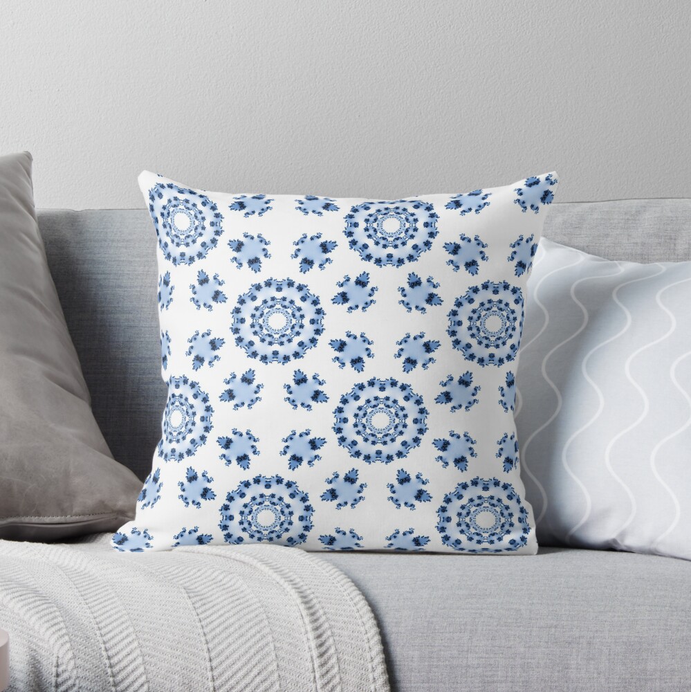 Fractal Azulejo Throw Pillow