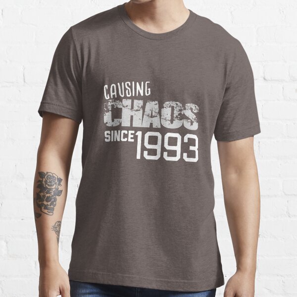 Birthday T-shirt gift funny present vintage fun age CAUSING CHAOS SINCE 2002