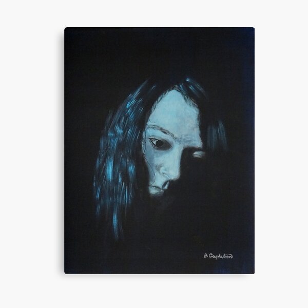 Woman in Blue Halflight Canvas Print