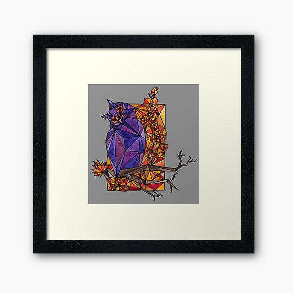 Cool owl - Stained glass Framed Art Print