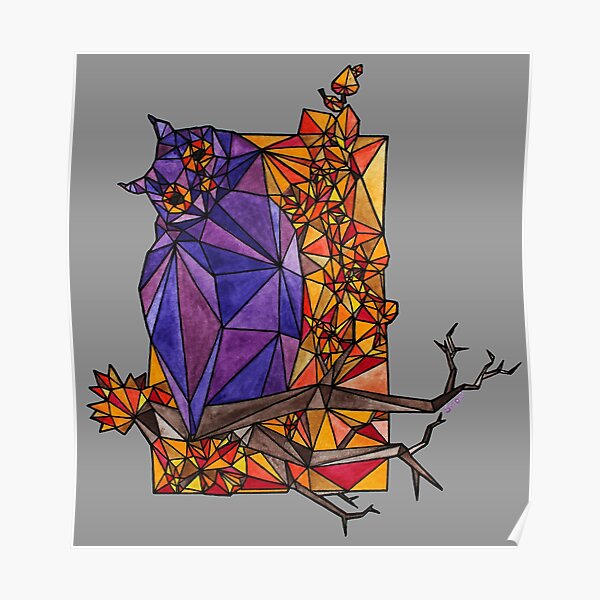 Cool owl - Stained glass Poster