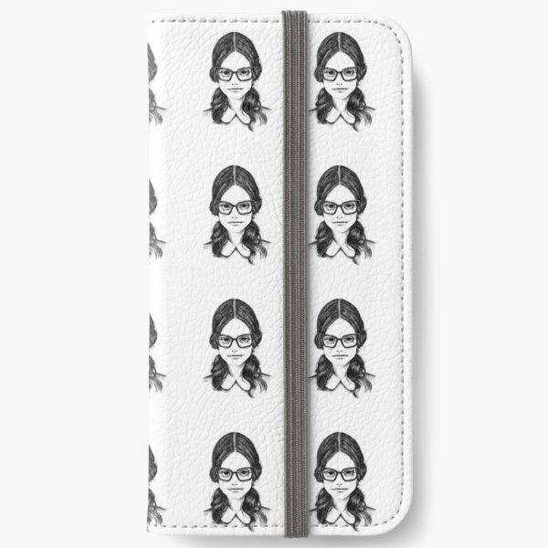 Josine - a beautiful nerd - portrait of a hot librarian - or maybe she is just a pretty woman with glasses iPhone Wallet