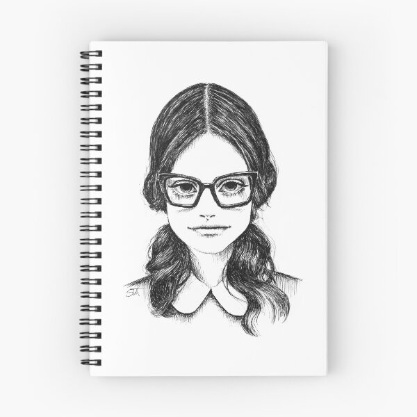 Item preview, Josine - a beautiful nerd - portrait of a hot librarian - or maybe she is just a pretty woman with glasses designed and sold by ArtsyAnts.