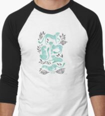 Camiseta ¾ bicolor para hombre Colección Cheetah - Mint & Black Palette