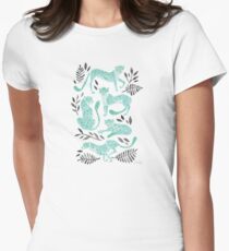 Cheetah Collection – Mint & Black Palette Women's Fitted T-Shirt