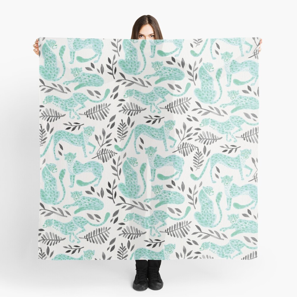 Cheetah Collection – Mint & Black Palette Scarf