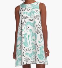 Vestido acampanado Colección Cheetah - Mint & Black Palette