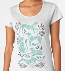 Cheetah Collection – Mint & Black Palette Women's Premium T-Shirt