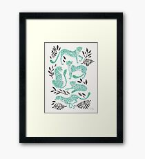 Cheetah Collection – Mint & Black Palette Framed Print
