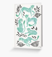Cheetah Collection – Mint & Black Palette Greeting Card