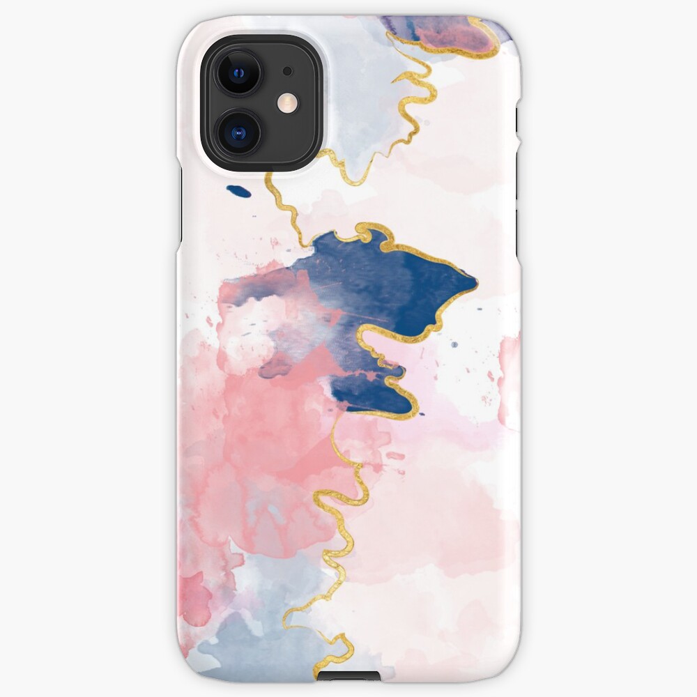 Kintsugi Pastel Marble Abstract #kintsugi #gold #japan #marble #pink #blue #home #decor #kirovair #watercolor #pastel iPhone-Hülle & Cover
